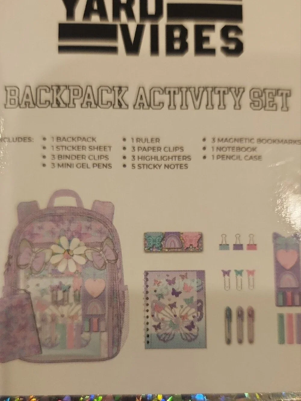 Kids Lavender Sequin Butterfly Activity Backpack -